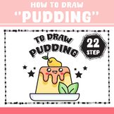 How to draw cute PUDDING 22 Step , printable , Worksheet file