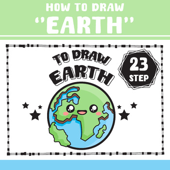Preview of How to draw cute Planet Earth, Earth Day, Worksheet
