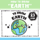 How to draw cute Planet Earth, Earth Day, Worksheet