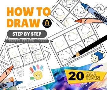 Preview of How to draw doodle : holiday season : Holi : Step by Step