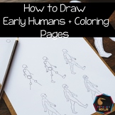 How to draw early humans and early humans coloring (Montessori)