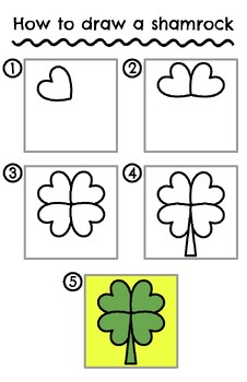 Preview of How to draw posters - St. Patricks day/Easter step by step draw with shapes
