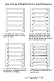 How to draw shelves in one point perspective.