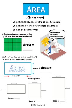 Preview of How to find Area Anchor Chart (Spanish)