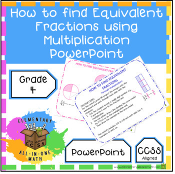 Preview of How to find Equivalent Fractions using Multiplication PowerPoint (4.N.F.1)