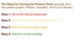 How to form the present tense with practice