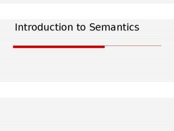 Preview of Introduction to semantics PPT (Editable resource)