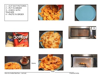 Preview of How to make Nachos - Recipe and cut out activity