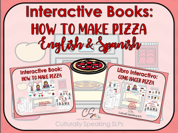 Preview of How to make Pizza Interactive Books (English & Spanish) Bundle