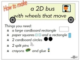 How to make a 2D bus with wheels that move
