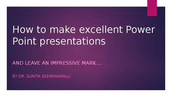 Preview of How to make an Excellent PPT - by Preparation