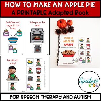 Preview of How to make an apple pie fall theme story sequencing interactive book PRINTABLE