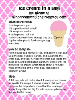 How To Make Ice Cream In A Bag By Kinderconfections Tpt