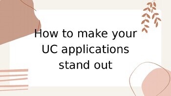 Preview of How to Make Your UC Application Stand Out