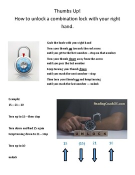 Preview of How to open a combination lock - Thumbs Up approach