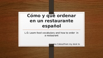 Preview of How to order in a Spanish restaurant.La comida española
