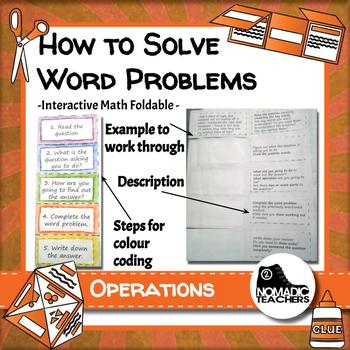 Preview of How to solve word problems interactive notebook math foldable