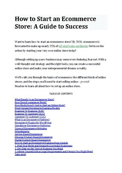 Preview of How to start an E-commerce store / 27 pages / English Business