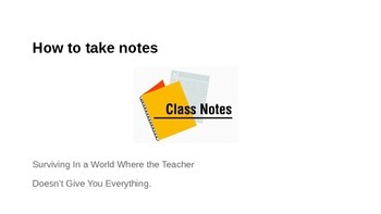 Preview of How to take notes