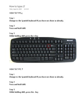 Preview of How to type question marks on Spanish keyboard- Windows