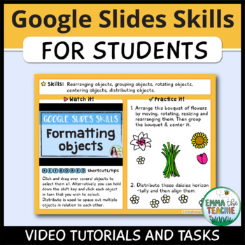 Preview of Google Slides Skills for Students - How to use Google Slides