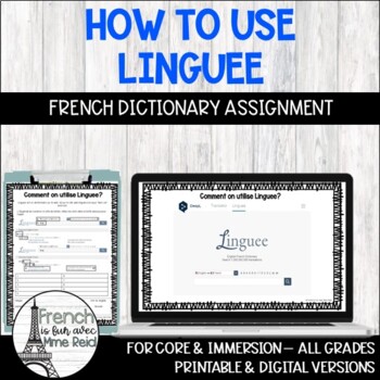 Preview of How to use Linguee - French Dictionary Assignment