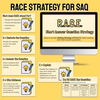 Preview of How to use R.A.C.E. for Short Answer Questions - Google Slides