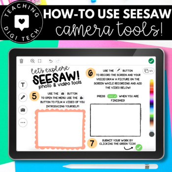 Preview of How to use SEESAW for students CAMERA TOOLS - Back to School Online