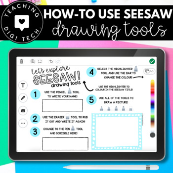 Preview of How to use SEESAW for students DRAWING TOOLS - Back to School Online Learning