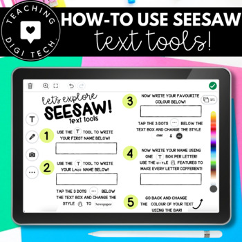 Preview of How to use SEESAW for students TEXT TOOLS - Back to School Online Learning