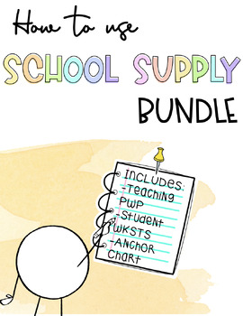 Preview of How to use School Supplies - Back to school - Bundle with two extra files!