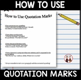 Quotation Marks Lesson and Activity