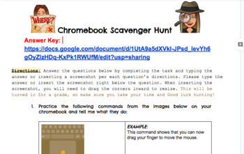 Preview of How to use the Chromebook Scavenger Hunt