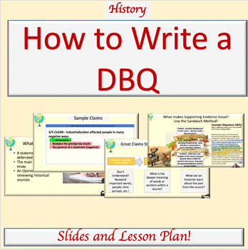 Preview of How to write a DBQ | Lesson | Slides | Rubric | AP | General Education