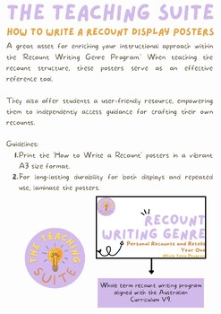 Preview of How to write a Recount Display Posters