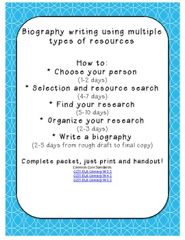 Preview of How to: Write a biography! Complete pack from START TO FINISH. USE AT HOME
