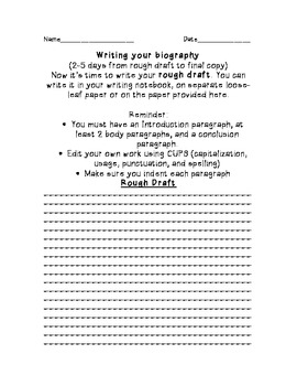 how to start writing a biography