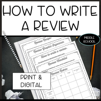 Preview of How to write a book review writing activity for book or movie virtual and print