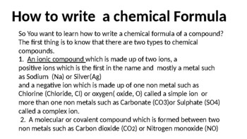 Preview of How to write a chemical formula?