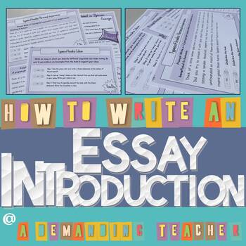 Preview of Essay introduction: how to write a hook and a thesis statement Distance Learning
