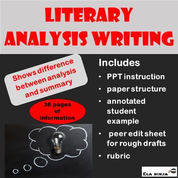 How to write a literary analysis paper by ELA Ninja | TpT
