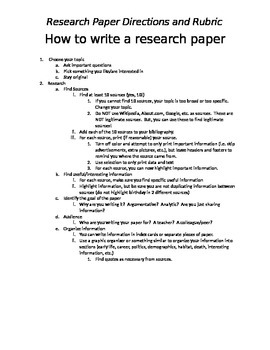 Preview of How to write a research paper (with rubric)