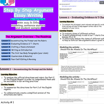 Preview of How to write an Argument Essay- Step by Step with Modeling and Samples!