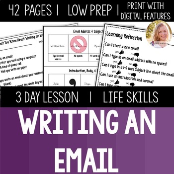 Preview of How to write an Email. Technology. Life Skills Special Ed