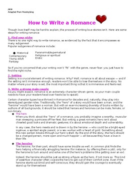 romance creative writing examples