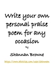 How to write your own Praise Poem