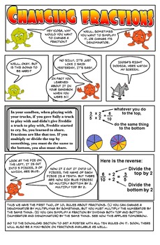 Preview of How to change a fraction to an equivalent fractions (Cartoon)