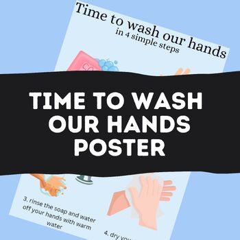 Preview of Colorful Handwashing Poster for Autism, Daycares, and Visual Learners