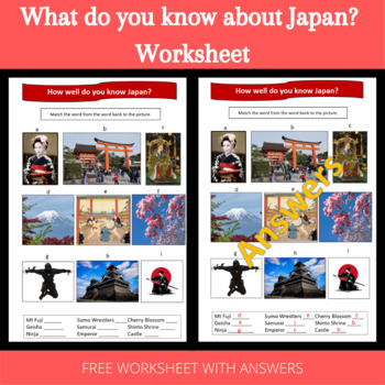 Preview of How well do you know Japan? Get to know Japan worksheet - Culture in Japan
