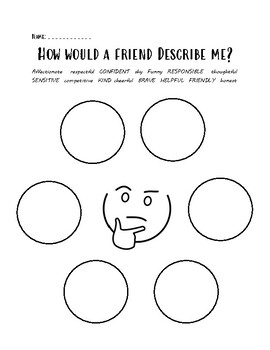 How would a friend describe me? by Emily ng | TPT